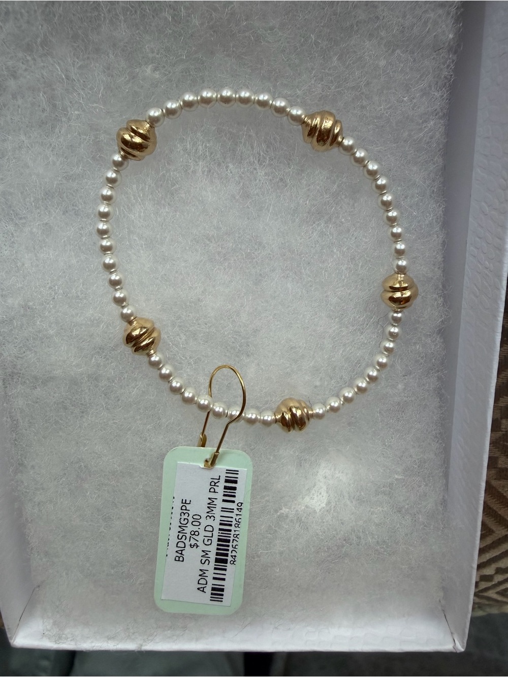 E Newton Gold and Pearl Beaded Bracelet NWT 78.00 - Picture 2 of 5
